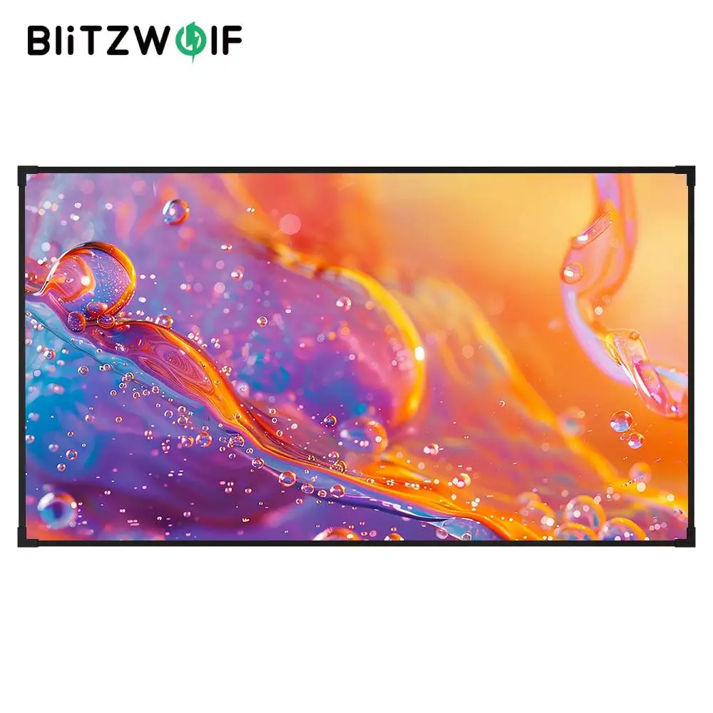 BlitzWolf VS10 100-Zoll-4K-Projektionswand mit schmalem Rand, graues Kristall-Heimkino mit festem