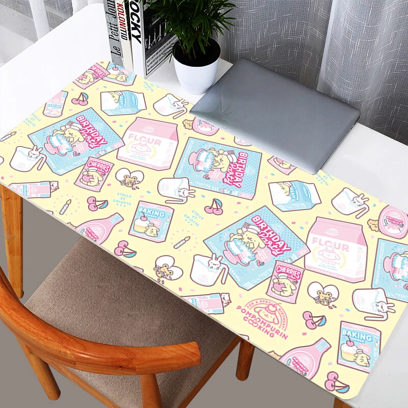 Pompompurin Mouse Pads para notebook gamer, teclado durável de anime, tapete de borracha antiderrapante para computador, tapete de mesa para PC Gamer 90x40 MousePad