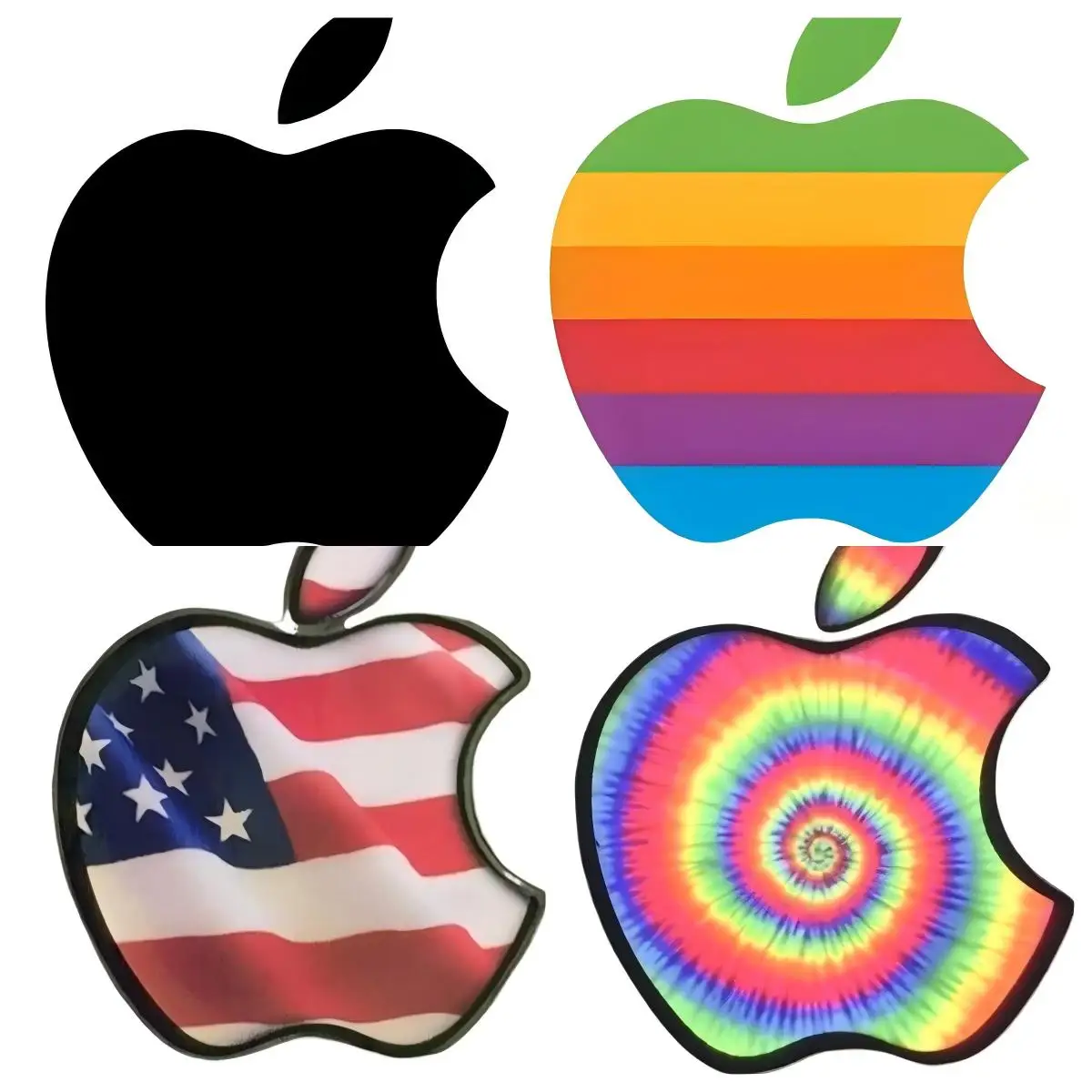 GLOWING TIE-DYE Apple Sticker Laptop Decal