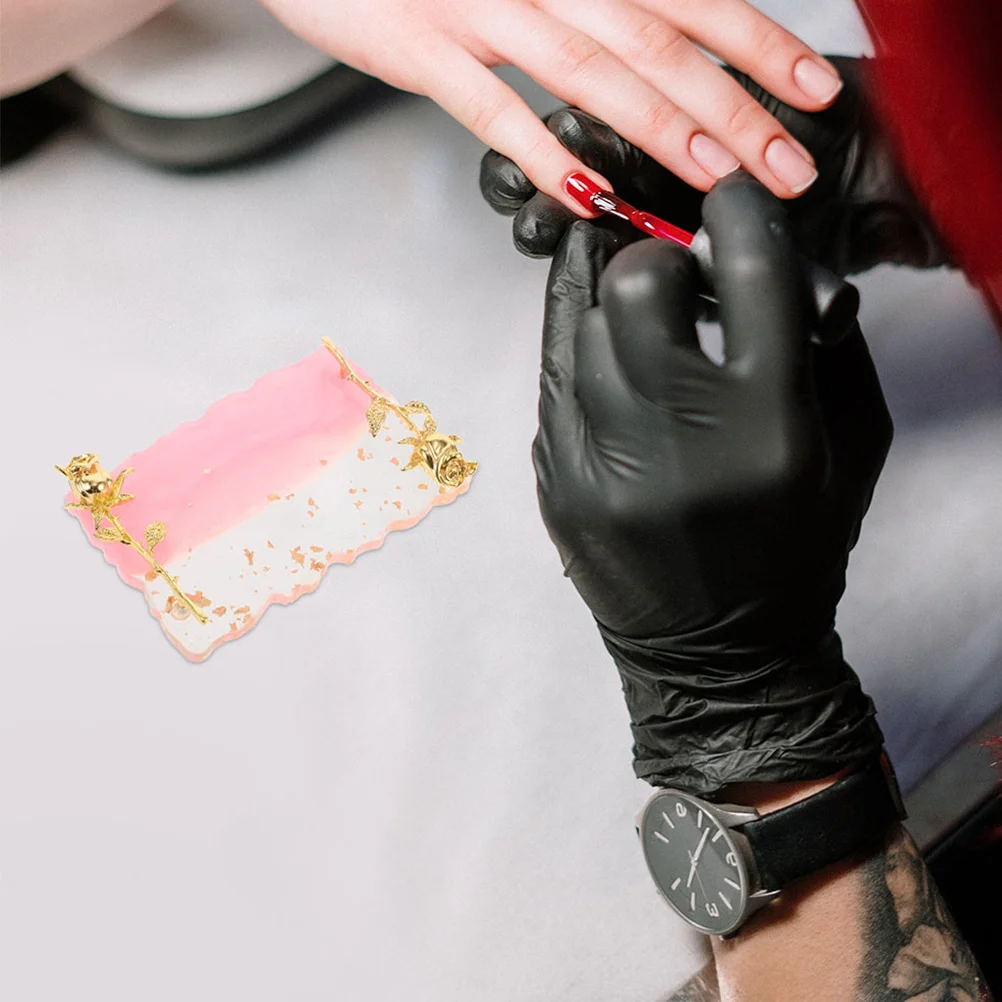 

2 шт., винтажная палитра для смешивания ногтей, устойчивая нескользящая доска для маникюра, регулируемый лоток для смешивания цветов, держатель для лака для салона ногтей