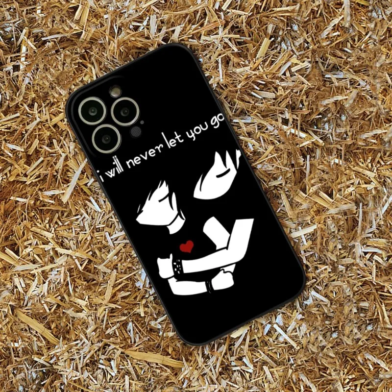 Love Black and Cute Emo Phone Case FOR IPhone 14 13 11 12 Pro 8 7 Plus X 13 Pro MAX XR XS MINI Black Covers