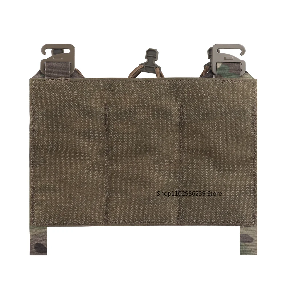 Tactical Triple 5.56 Mag Pouch G-Buckle &amp; Magic Patch Mount Front Panel MOLLE Airsoft Hunting FCPC V5 Vest Accessories