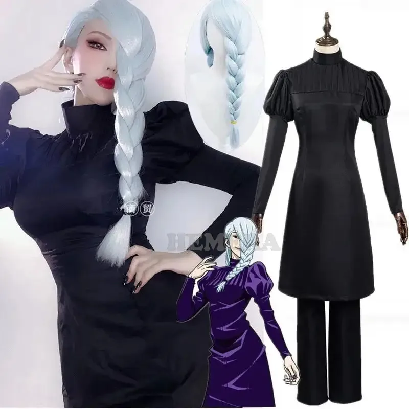 2025 Neue Anime Cos Staffel 2 Mei Mei Cosplay Kostüm Zopf Perücke Schwarze Kleid Hosen Tokyo Jujutsu Hohe Uniform Shibuya Incident ★ ★