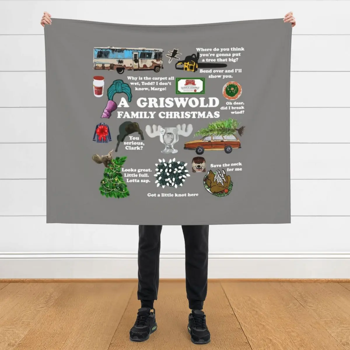 

Christmas Vacation Collage Throw Blanket Cute Plaid For Sofa Thin funny gift Plush Blankets