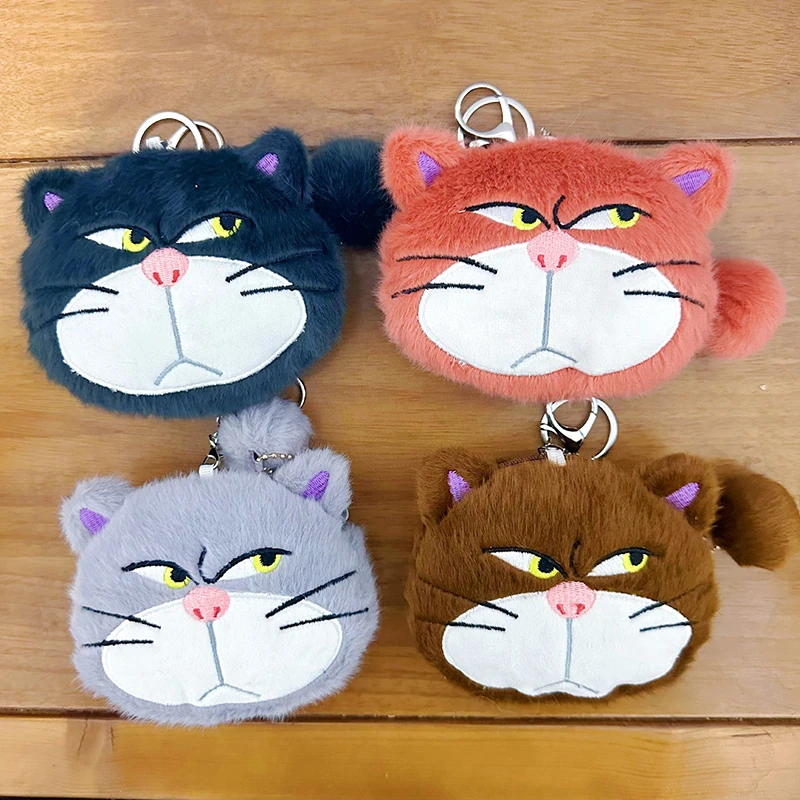 Cute Cartoon Cat Plush Coin Purse Keychain Earphone Storage Bag Backpack Hangings Ornament Gifts view 3
