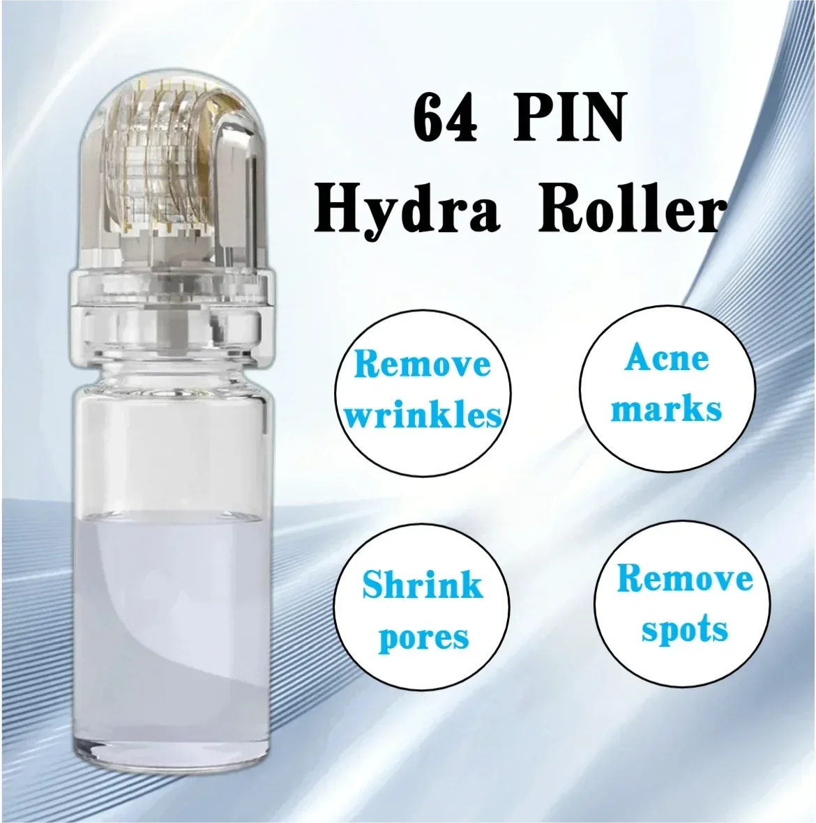 

Hydra Roller 64 P-ins Micro titanium need tips Derma skin care tool