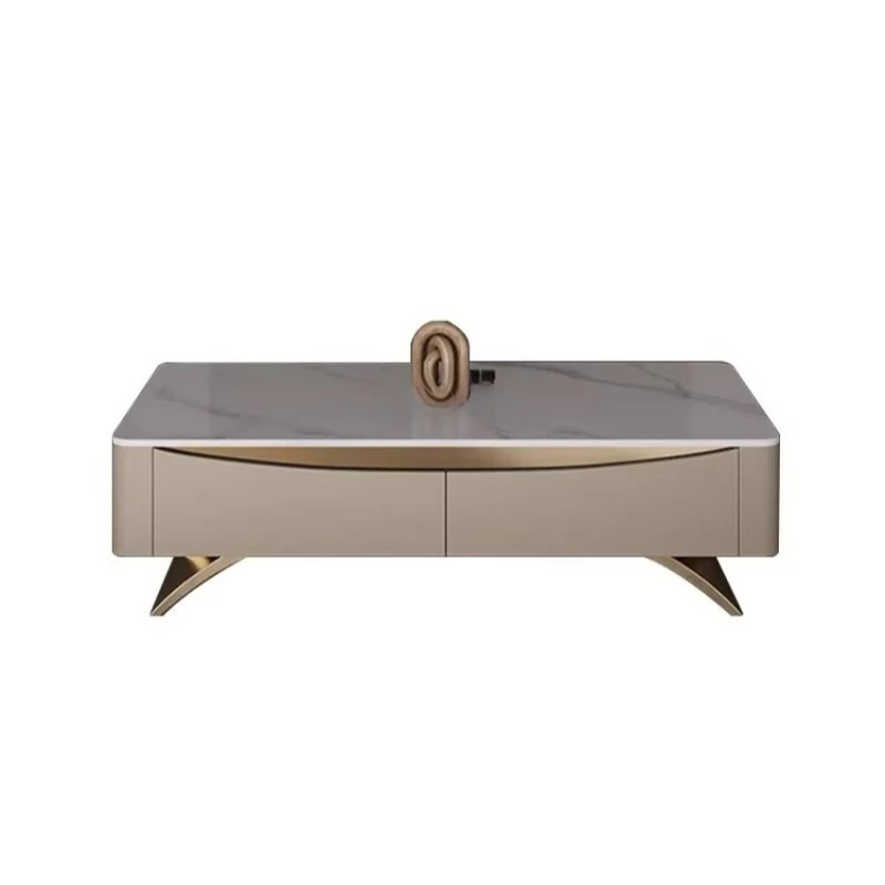 

Luxury modern simple slate solid wood coffee table TV stand combination small living room apartment high-end furniture