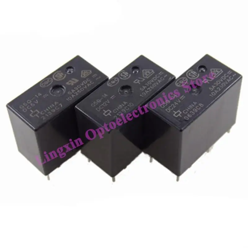 5PCS/lot Relay G5Q DC5V 12V 24V G5Q-14-5V G5Q-14-12V G5Q-14-24V 10A 5PIN alternative G5Q-1A4-12V 4PIN 100% Original new G5Q-1-EU