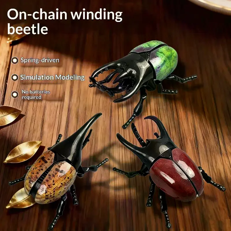 

1/3Pcs Simulation Animals Home Desk Decoration Accessory Laser Dazzle Clockwork Big Beetle Model Unique Kids Gift Idea