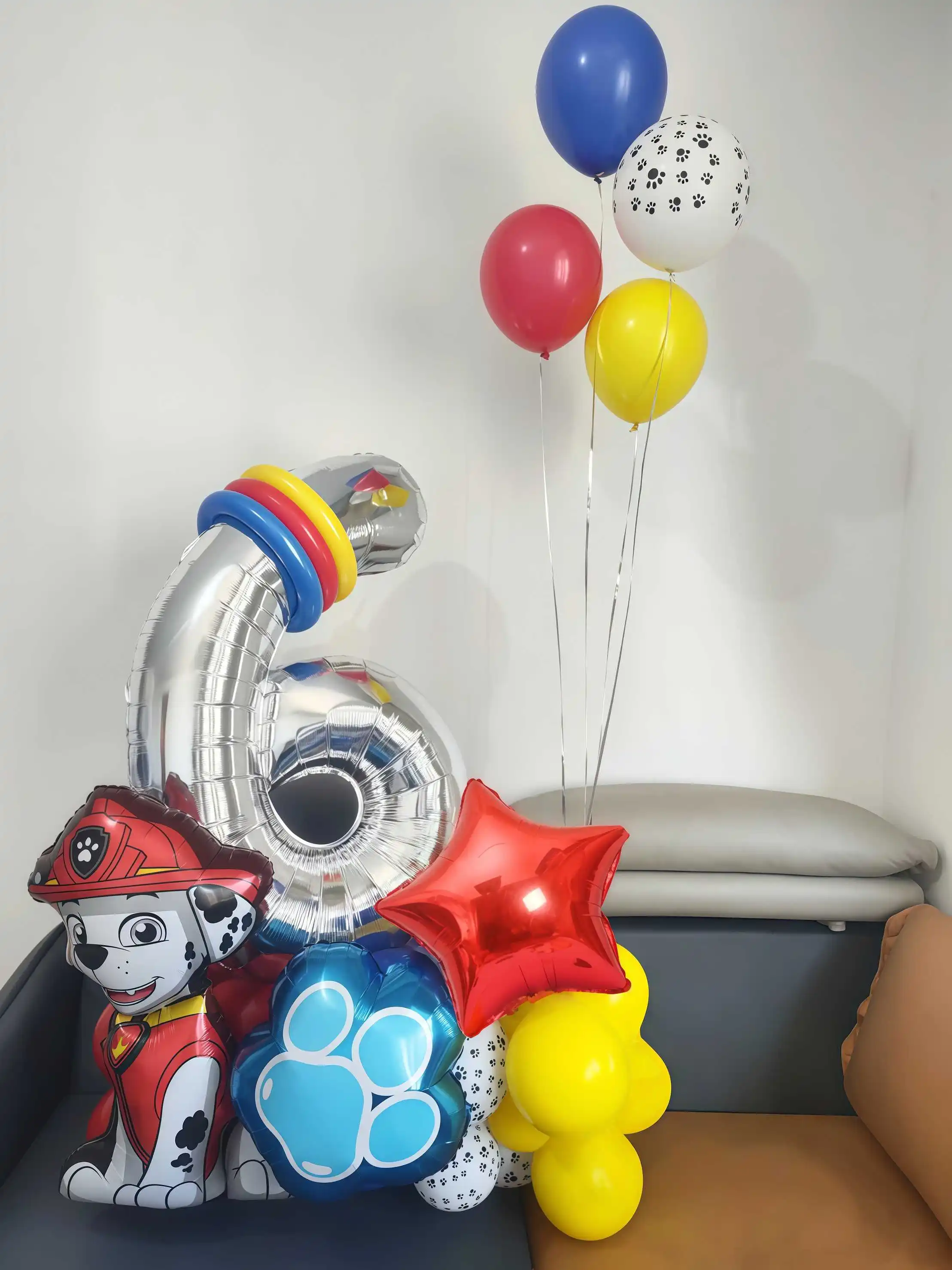 35 pçs patrulha pata tema dos desenhos animados folha balão número balão crianças festa de aniversário decoração presente do bebê festa perseguição skye balão