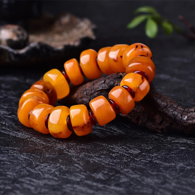 

Promotional Gift Live Streaming Exhibition Manufacturer Wholesale Amber Chicken Oil Yellow Bracelet Minimalist Unisex