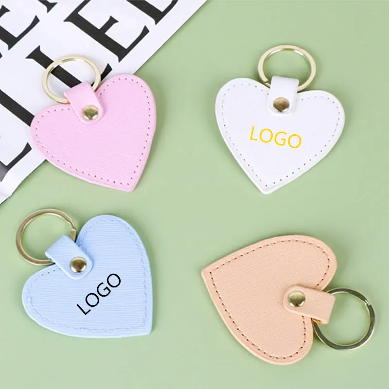 

Customized Heart Leather Keychain Holder Laser Engrave Key Chain Holder Bag Car Phone Pendant Keyring Gifts for Lover Families