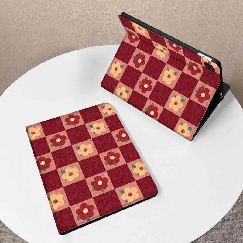 

Vintage Checkered Pattern Case For Huawei MediaPad MatePad M5 M6 11 12 X SE T10 T10s 2 C5e T5 Pro Lite Air 11.5 Inch Tablet