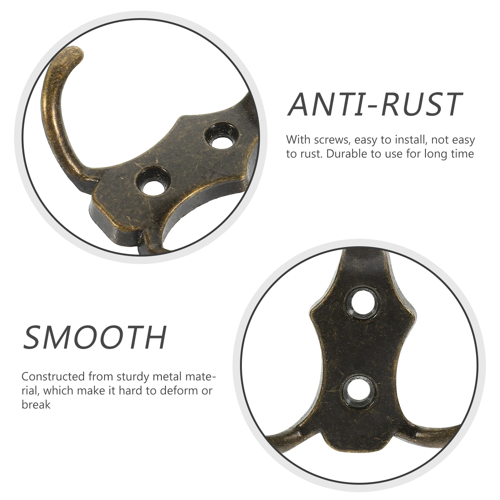 

4pcs Metal Wall Hooks With Screws Household Hanging Hooks For Bathroom Kitchen Bedroom Durable Rustproof Coatrack Towel Holder