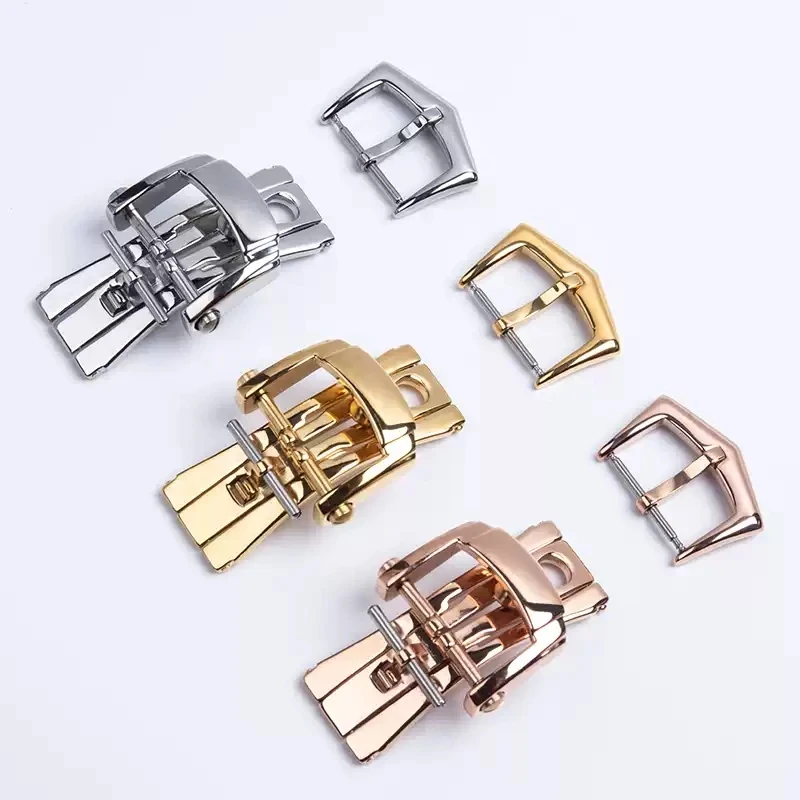 904L Stainless Steel 18mm Folding Buckle For Patek Strap Philippe Leather high-quality Rubber Watchband Nautilus Pin Clasp