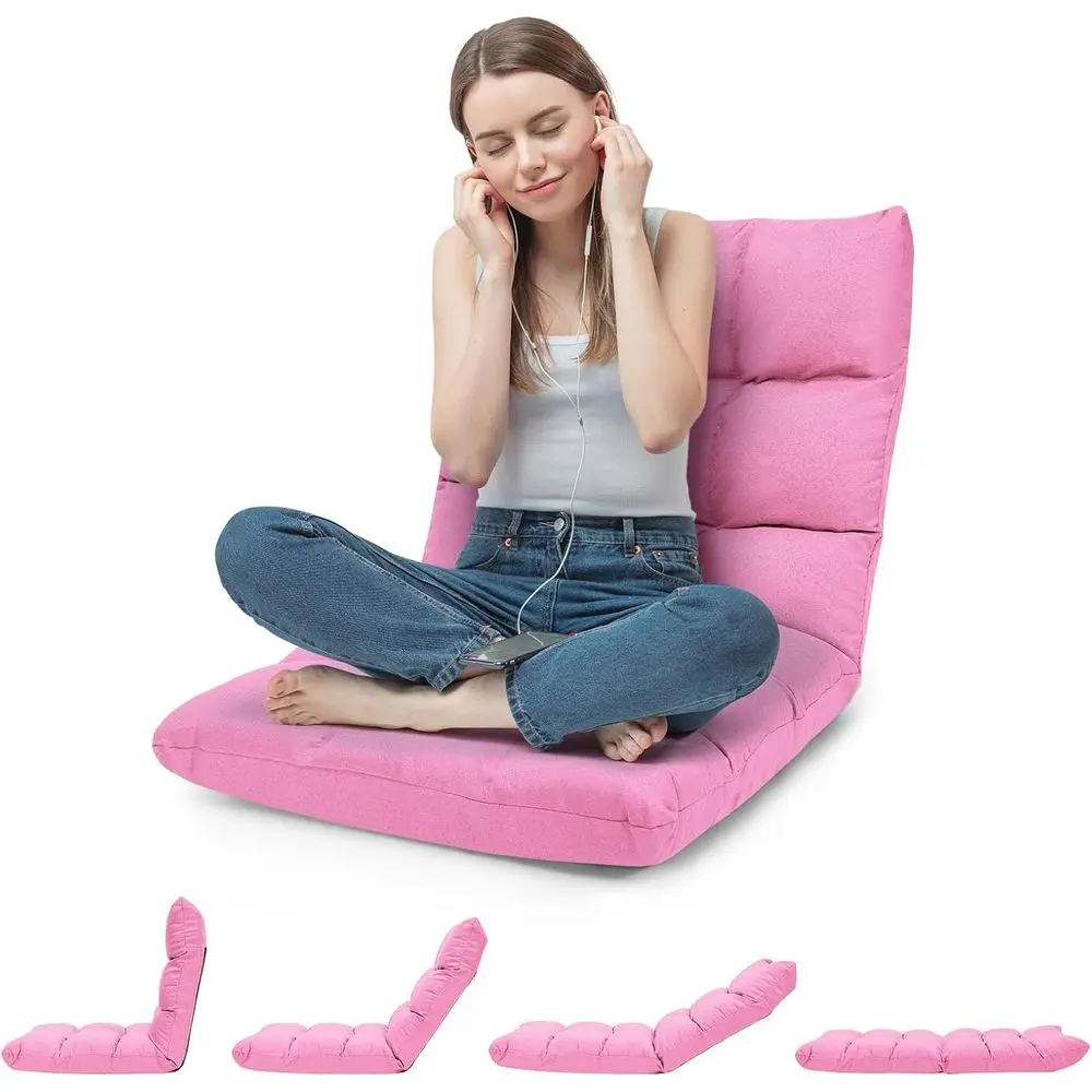 14-Position Adjustable Floor Chair for Relaxing, Reading, and Video Games - Lightweight, Folding Design, Supports Up to 264 lbs