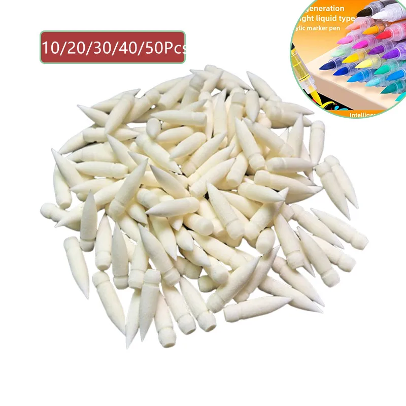 

10/20/30/40/50 шт. сменные сердечники для акриловых пигментных маркеров, мягкие двойные наконечники для наскальной живописи, подарок, канцелярские принадлежности для рукоделия