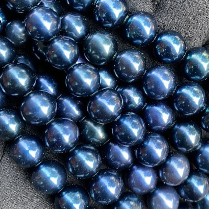 

New Pearls Necklaces Fine Free Shipping,9-10mm Round Blue Neckalce Fashion 925 Silver Party Free Shipping for Lady