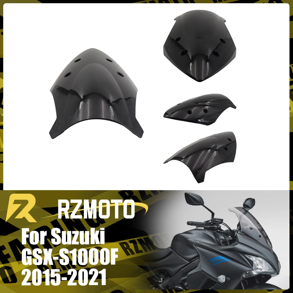 

GSXS1000F Motorcycle Accessories Windshield For SUZUKI GSX-S1000F 2015-2021 Front Double Bubble Wind Deflector Windscreen Black