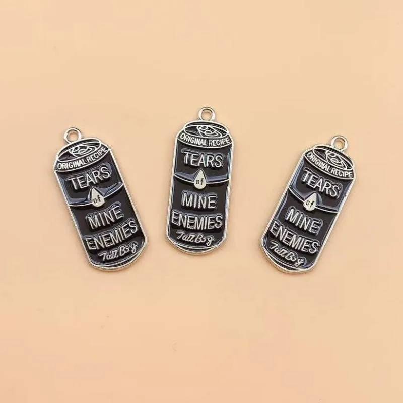 10pcs Enamel Tears Of Mine Enemies Beverage Cans Charm For Earring Bracelet Phone Chains Pendant Accessory Diy Gothic Jewelry