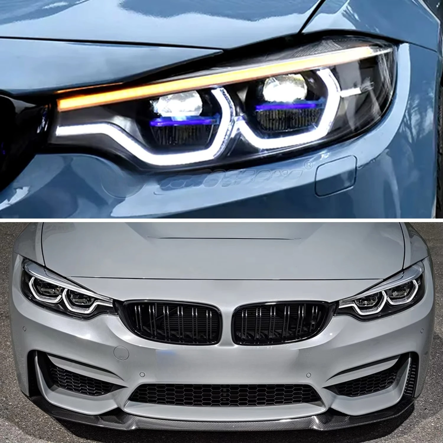 HCMOTIONZ Full LED Headlights Assembly Car Front DRL 4 Series 2013-2016 for M4 (F32 F36 F82) 6000k Color Temperature