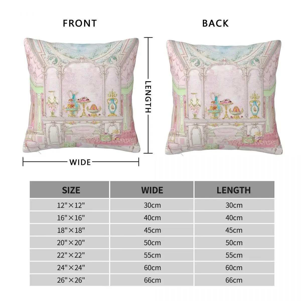 Marie Antoinette Pink Cake Shop Square Pillowcase Polyester Linen Velvet Pattern Zip Decor Sofa Cushion Cover