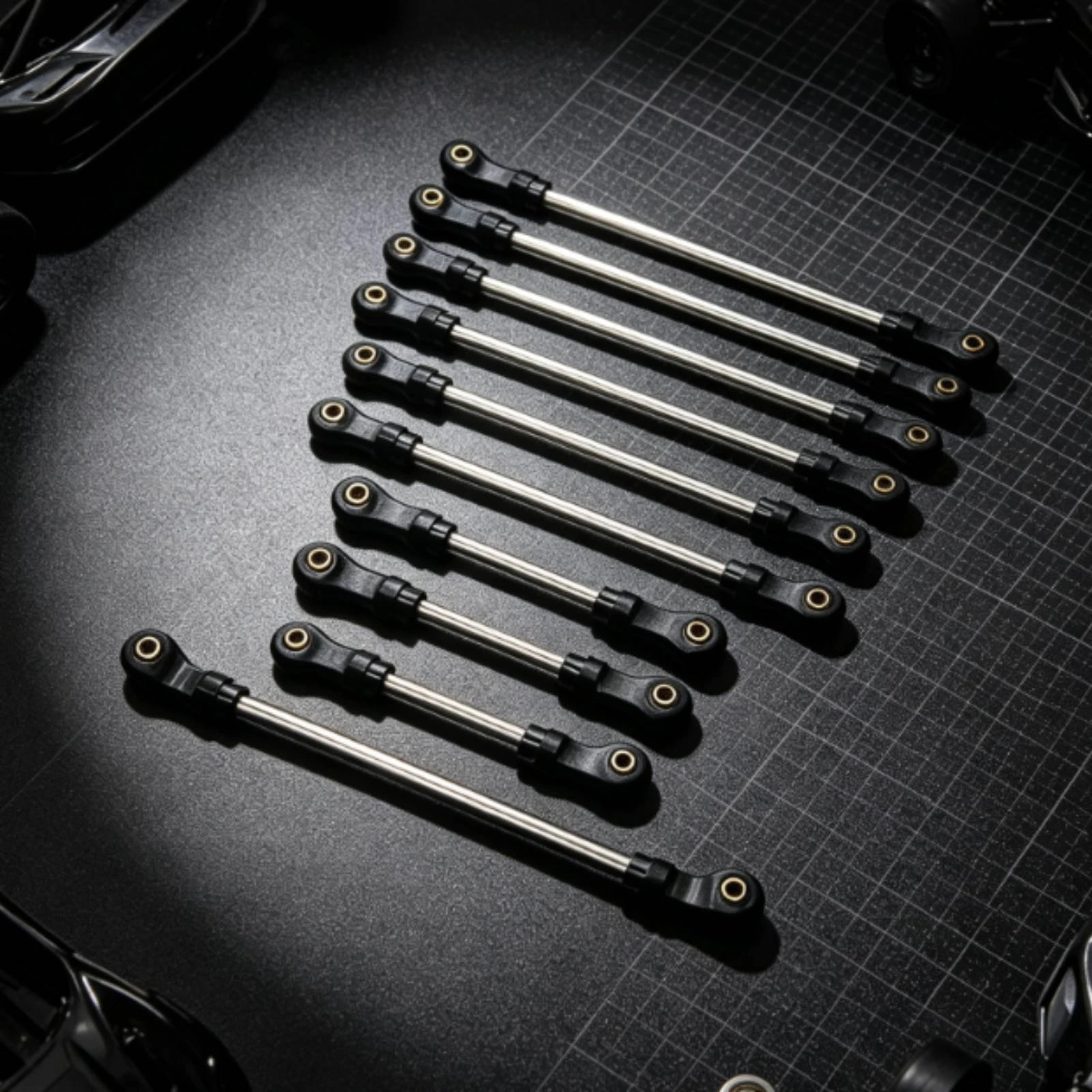 RC Tie Rod Assembly Anodized Linkage System Link Model Part Easy to Install Hardware Low-Flex for Hobbyists