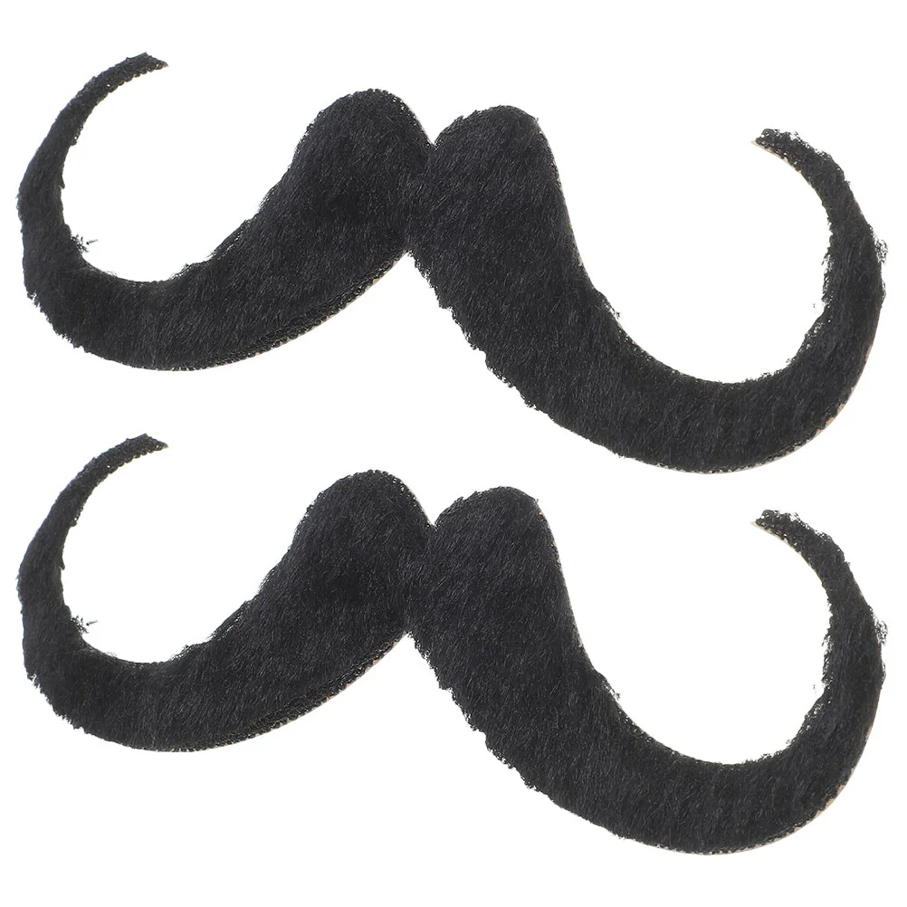 

2 Pcs Fake Beard Mustache Halloween Costume Props Men Apparel Long Cloth for Holiday Man