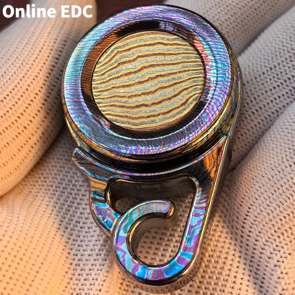 Giocattoli Fidget Timascus con moneta tattile YEDC di proprietà per adulti Spinner Fidget a cricchetto