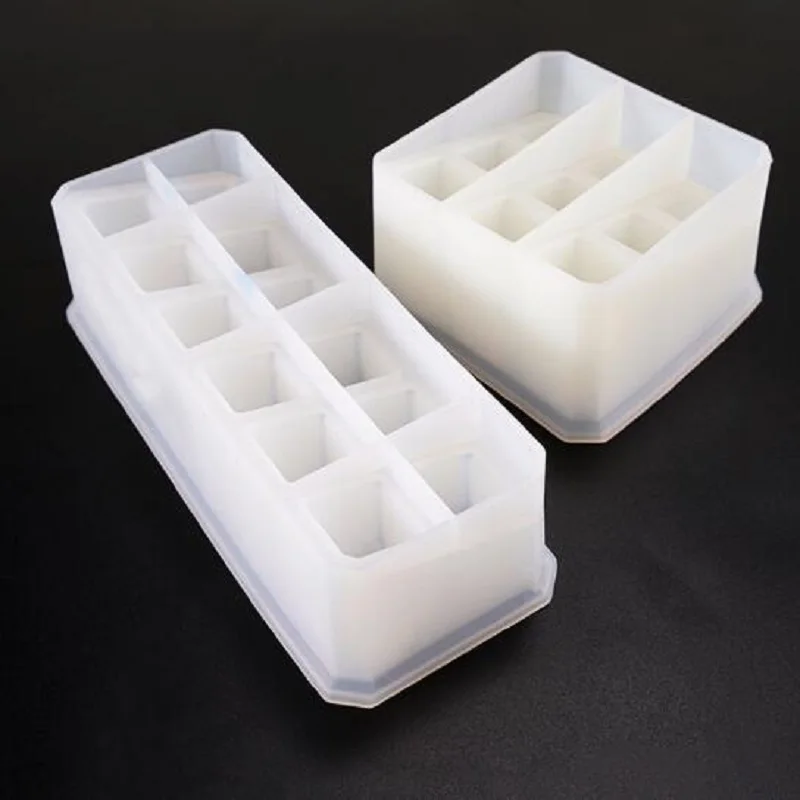 

Lipstick storage box DIY handmade crystal small jewelry silicone mold epoxy resin mold pigment bottle storage UV resin mold