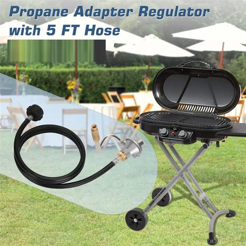 J1UL1N Grill Regulator For Roadtrip Grill With 4 Feet Propane Adapter Hose, Perfectly Replacement C001, 5010000743