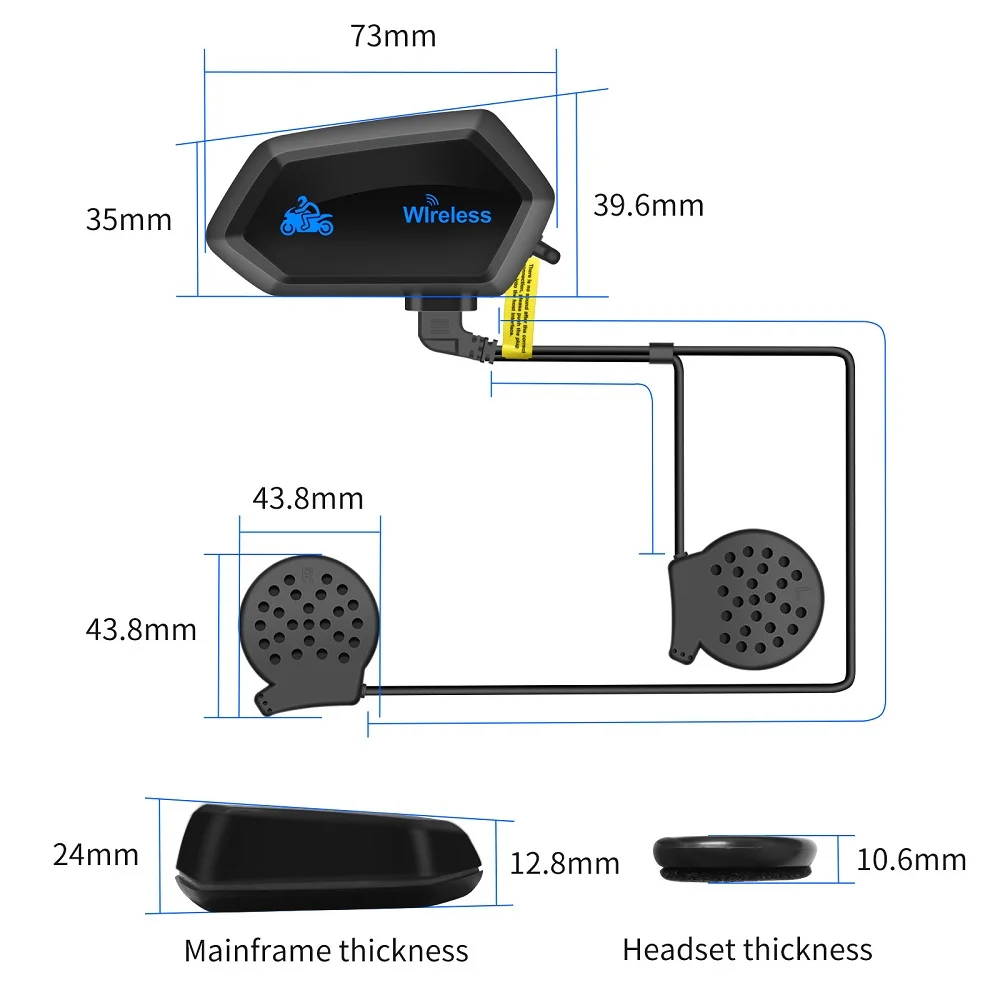 Kit d'interphone sans fil pour casque de moto, Bluetooth 5.0, kit d'appel mains libres, écouteur BT stéréo, ensembles de sauna, M01