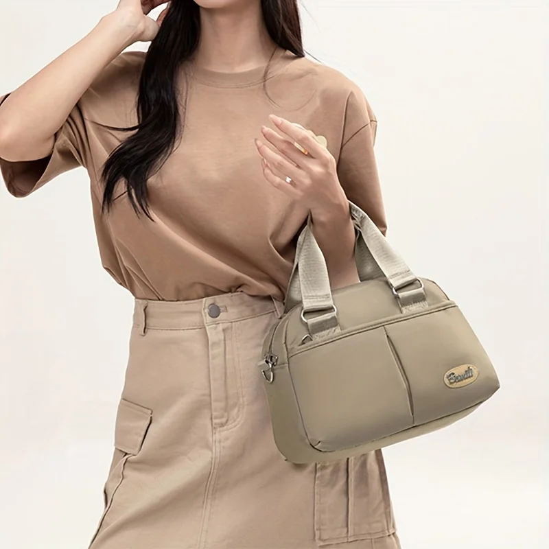 Women's Oxford Cloth Crossbody Handbag Tote Shell Bag Everyday Use Simple Shoulder Nylon Tote Bag