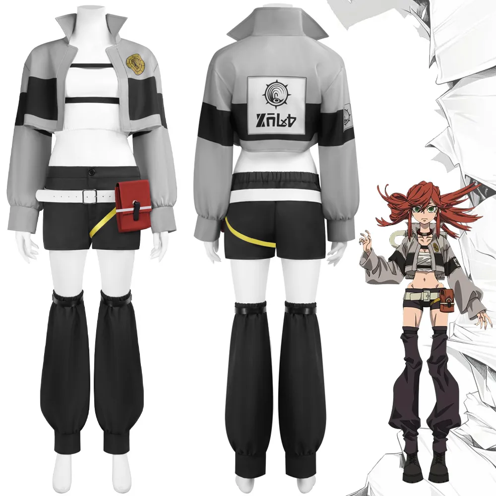 

Anime GACHIAKUTA Riyo Cosplay Costume Wig Riyo Reaper Punk Fashionable Jacket Shorts Y2K Uniform Jirai Kei Girls Bag 코스프레