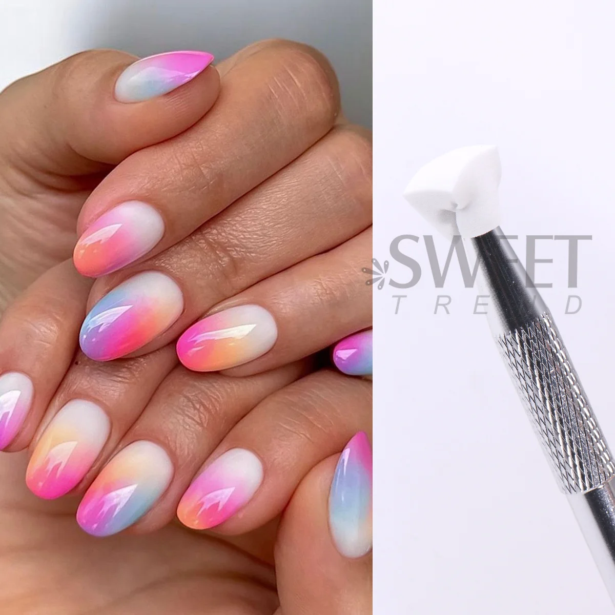 101/201pcs Nail Art Gradient Sponge Blocks Lint Free Soft Mini Square Sponge Cubes With Grabber Pen Blending Ombre Manicure Tool
