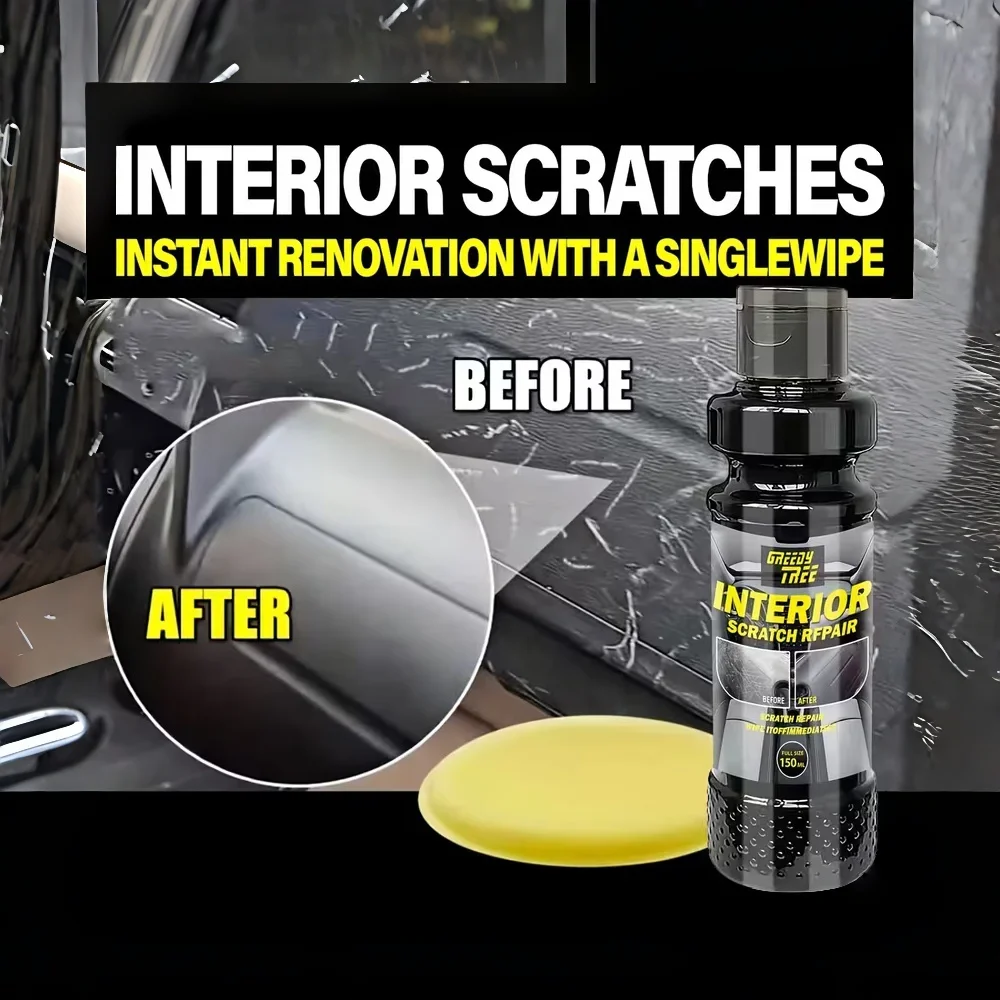 GREEDY TREE Interior Scratch Repair – Restores & Hides Scratches on Car Dashboard & Trim, No Fumigation Safe Formula, Renews Fad