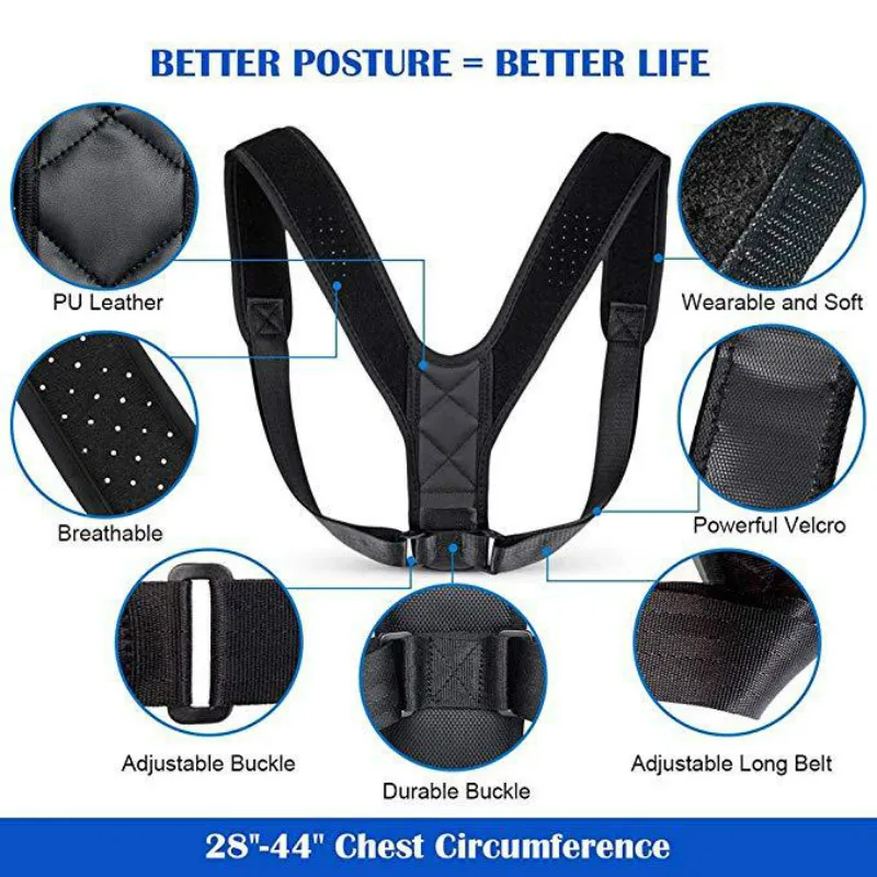 Posture Corrector Clavicle Spine Back Brace Belt Adjustable Back Shoulder Lumbar Posture Correction Posture Support Body Shape