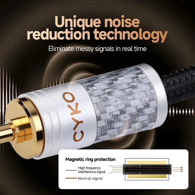 CYKO Hifi 3.5 مللي متر جاك 7N OCC ستيريو عالي الأداء قسط AUX كابل الصوت لمكبر الصوت الهاتف المحمول الكمبيوتر