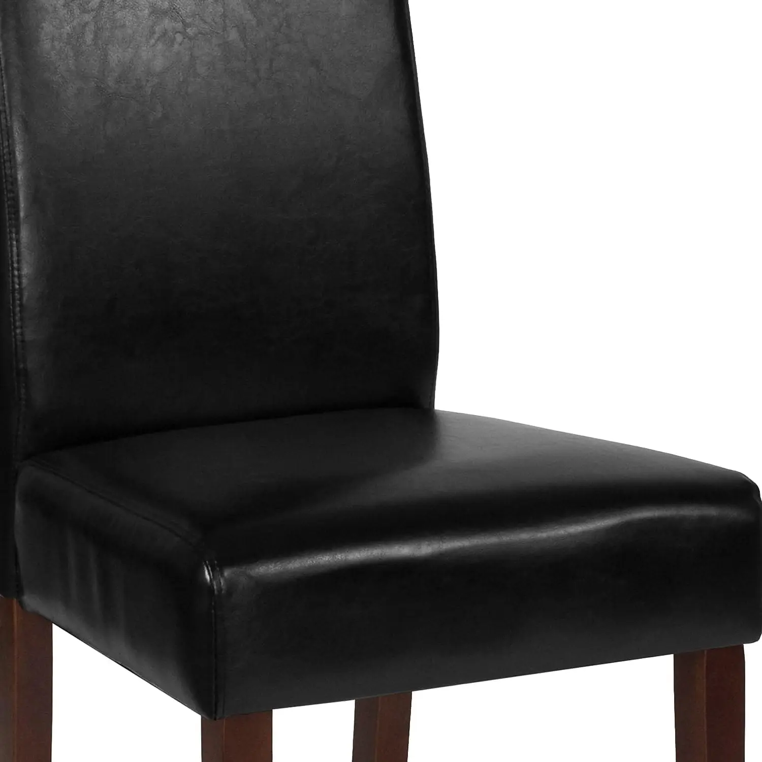 Greenwich Series Black Leathersoft Upholstered Panel Back Mid- Parsons Dining Chair