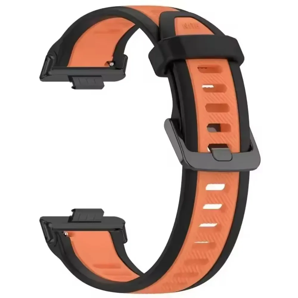 กีฬา 2 สีซิลิโคนอ่อนนุ่มสําหรับนาฬิกา Huawei Fit 3 4 Textured สบายสายรัดข้อมือสําหรับ Huawei Watch Fit 4 Pro สร้อยข้อมือ