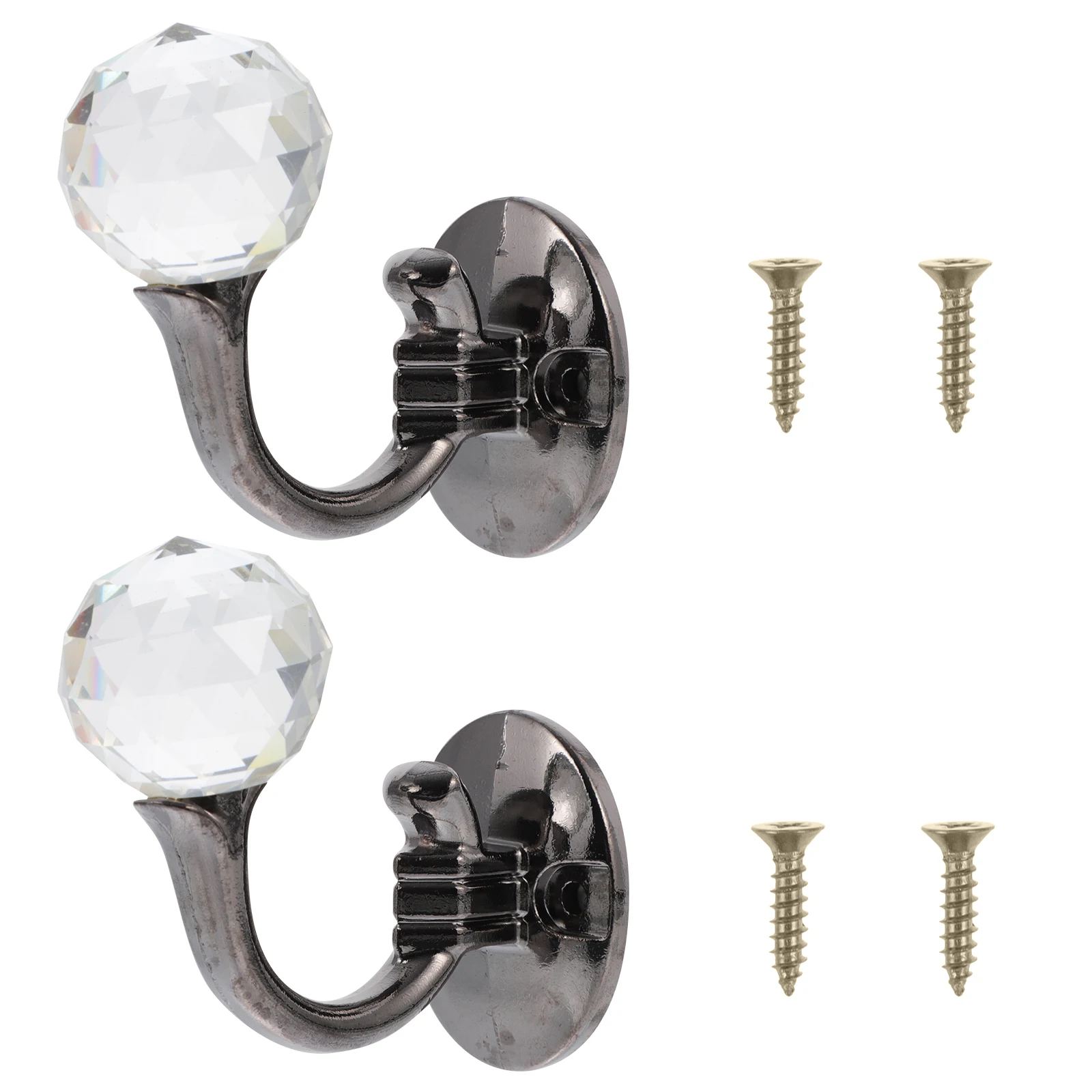 

2 Pcs Drapes Zinc Alloy Hook Curtain Rod Hooks Crystal Hangers Football Drapery