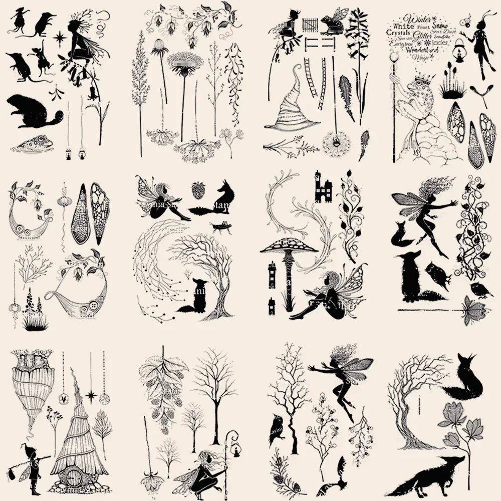 

2025 Fairy Trees Series Clear Stamps for DIY Craft Making Greeting Card Scrapbooking Photo Album Sheets Rubber Seal Stamp