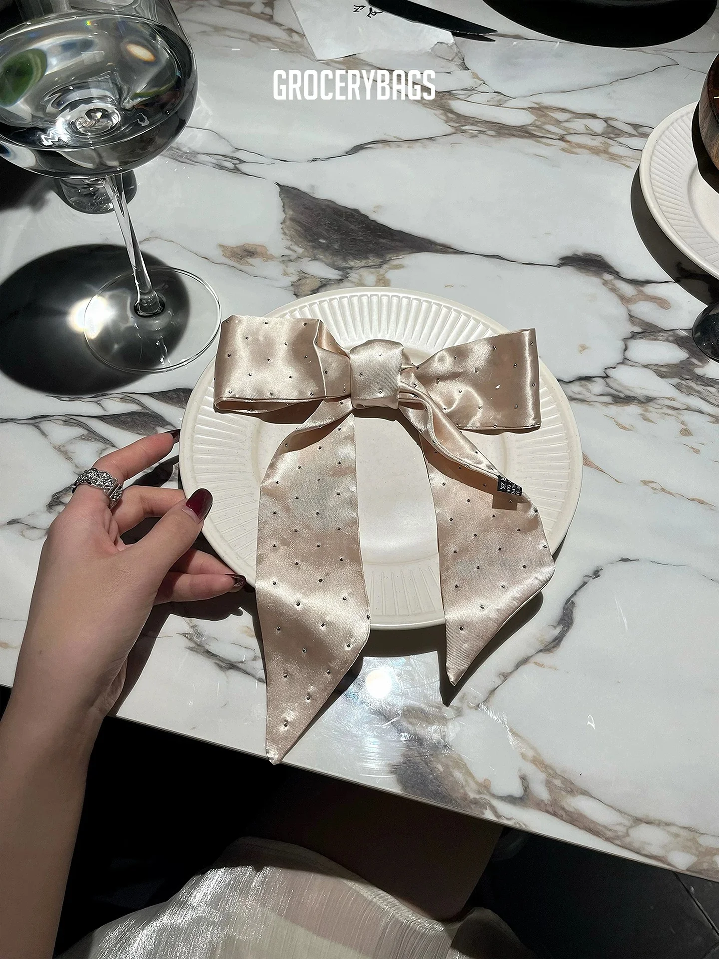 cerybags-ロングダイヤモンド装飾スカーフ-レディース-多用途ネクタイ-スタイリッシュなドリフティングベルト-ヘッドスカーフ-おしゃれなオールシーズンアクセサリー