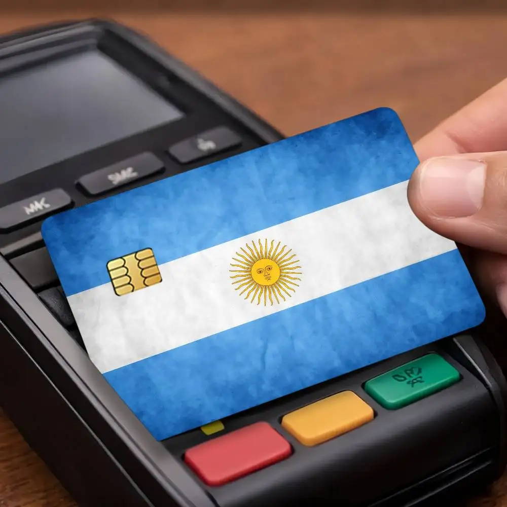 Argentina flag Credit Card Public Transportation Cards Protective Sticker Waterproof Card Face Decoration 4PCS