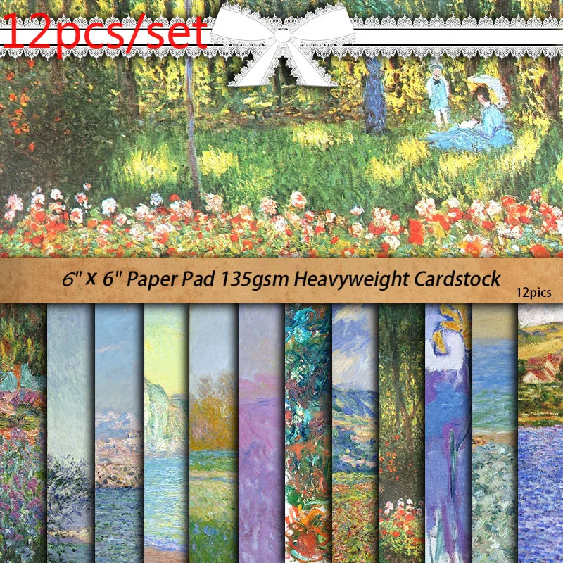 Craft Paper Van Gogh Landscape Painting Scrapbooking Material Background Paper