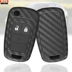 Silicone Remote Cover For Vauxhall Opel Adam Astra J Zafira C Insignia Mokka Corsa D E Rubber Carbon Fiber Style Key Case Shell
