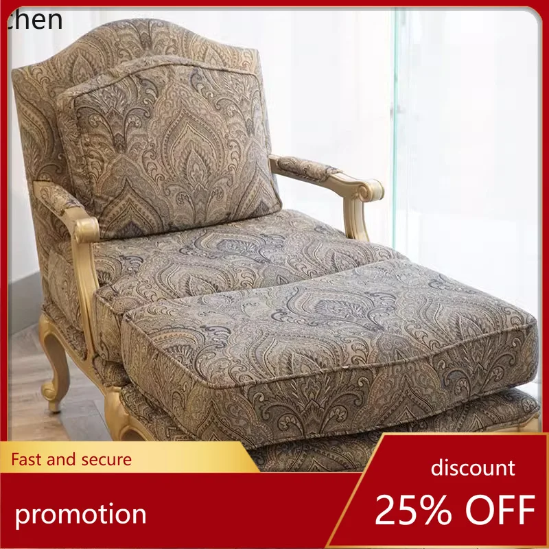 

Hxl retro casual ethan sofa chair - embroidered floral fabric single seater