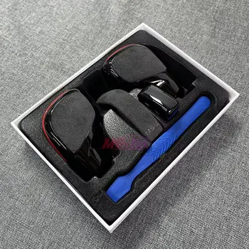 Řadicí páka pro VW Golf 6 7 R MK6 DSG GTI Passat B7 B8 CC R20 Jetta Glichrome matná s koženým bočním krytem řadicí páky 10 nejlepší prodej řadicí páka mk6 gti dsg - №6