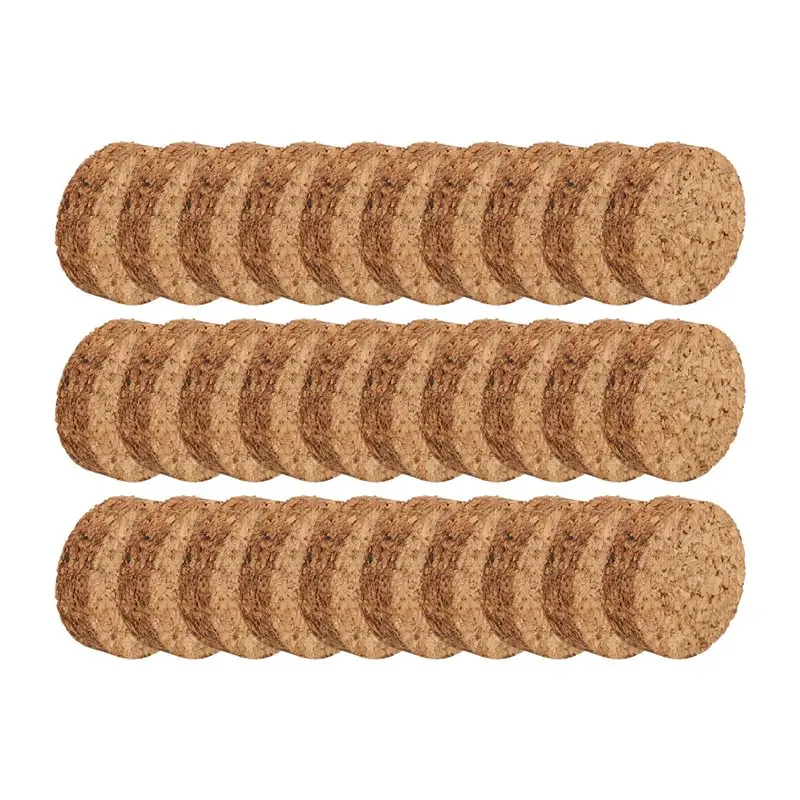 Effect Indoor Outdoor Plant Pot Mat Risers- 30 Pcs Non-Slip Solid Corkwood Planter Pot Lifters For Plants Flowers