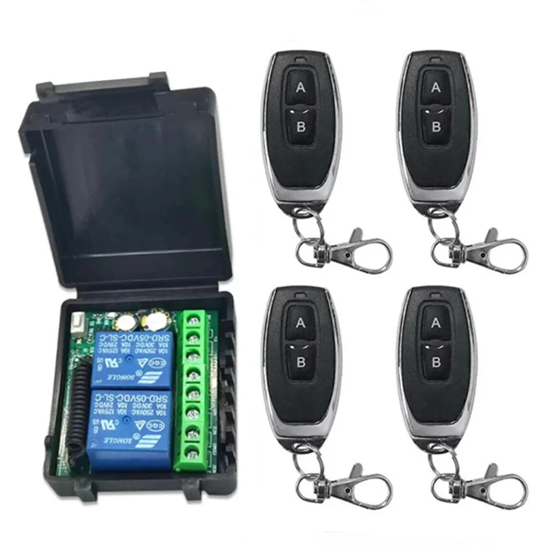 433MHz rf Wireless Remote Control Switch DC6V 12V 24V 30V 2CH Relay Receiver for universal Garage Door Light LED Fanner Motor